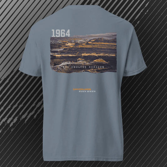 Canyonlands Endless Horizon T-shirt | Blue Jean | by AbstractRiver. Perfect for nature lovers, weekend warriors, fly fishing and mountain explorers