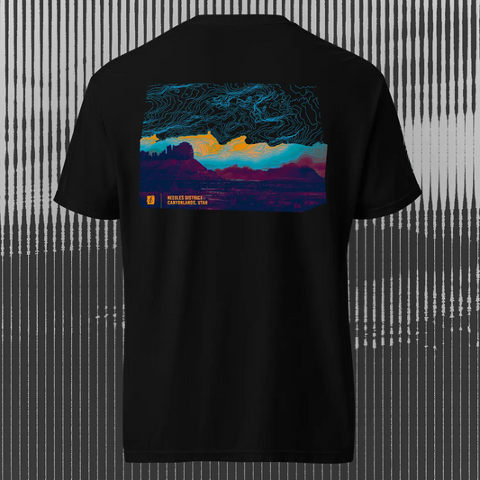 Canyonlands Needles District T-shirt | Black | by AbstractRiver. Perfect for kayakers and Cataract canyon rafters