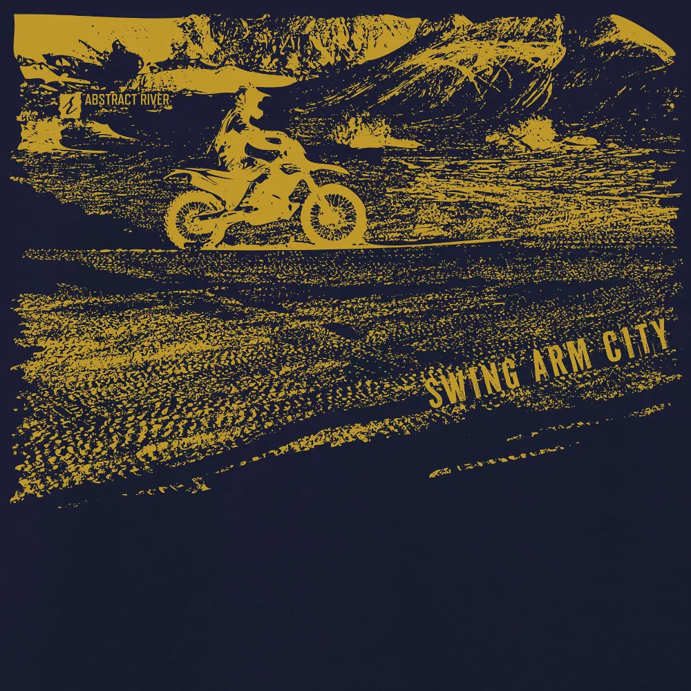 Swing Arm City - Dirt Bike Tee | New Navy | by AbstractRiver. Perfect for enduro riders and off-road racers