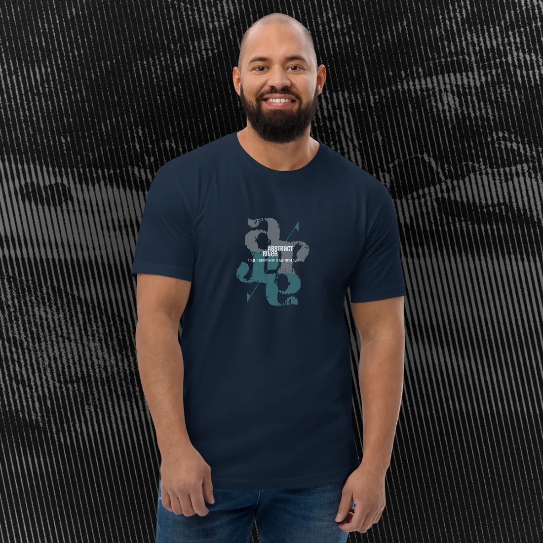 AR ShadowFall - Typographic tee | Solid Midnight Navy | by AbstractRiver. Different by design, stand out from the crowd.