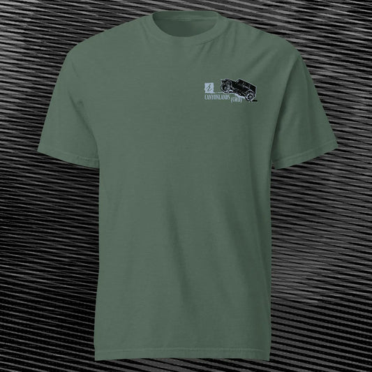 Canyonlands 4WD T-shirt | Blue Spruce | by AbstractRiver. Perfect for mountain bikers, 4x4 extreme off-roaders, White Rim canyon seclusion and redrock explorers