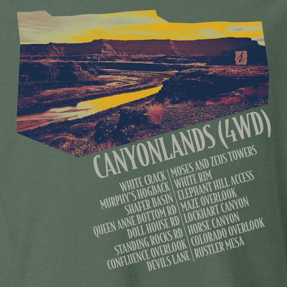 Canyonlands 4WD T-shirt | Blue Spruce | by AbstractRiver. Perfect for desert riders, redrock explorers and 4x4 extreme off-roaders