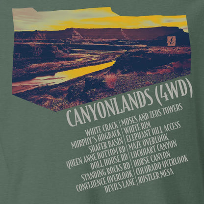Canyonlands 4WD T-shirt | Blue Spruce | by AbstractRiver. Perfect for desert riders, redrock explorers and 4x4 extreme off-roaders