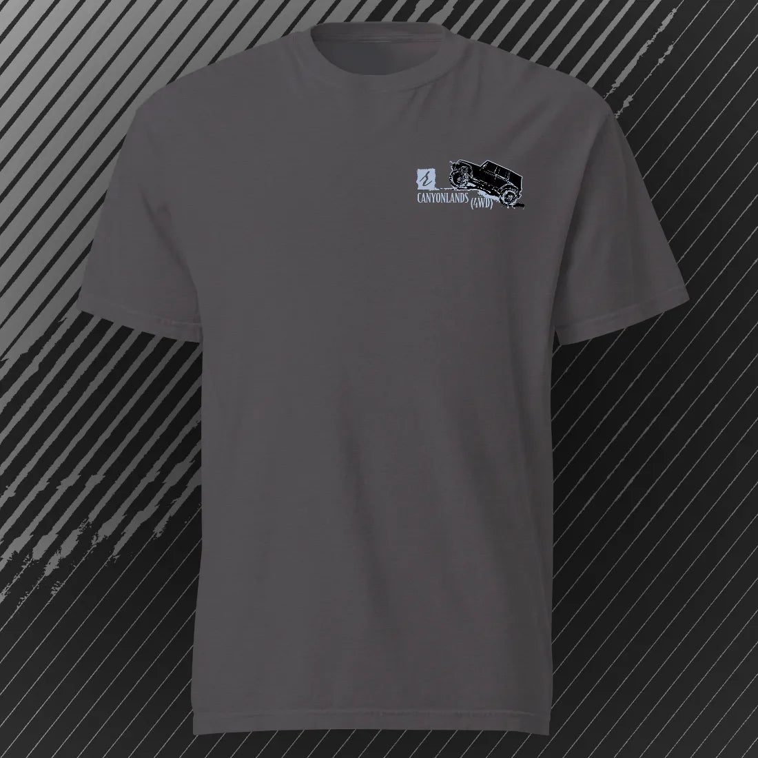 Canyonlands 4WD T-shirt | Graphite | by AbstractRiver. Perfect for rock crawlers, 4x4 extreme off-roaders and White Rim canyon seclusion