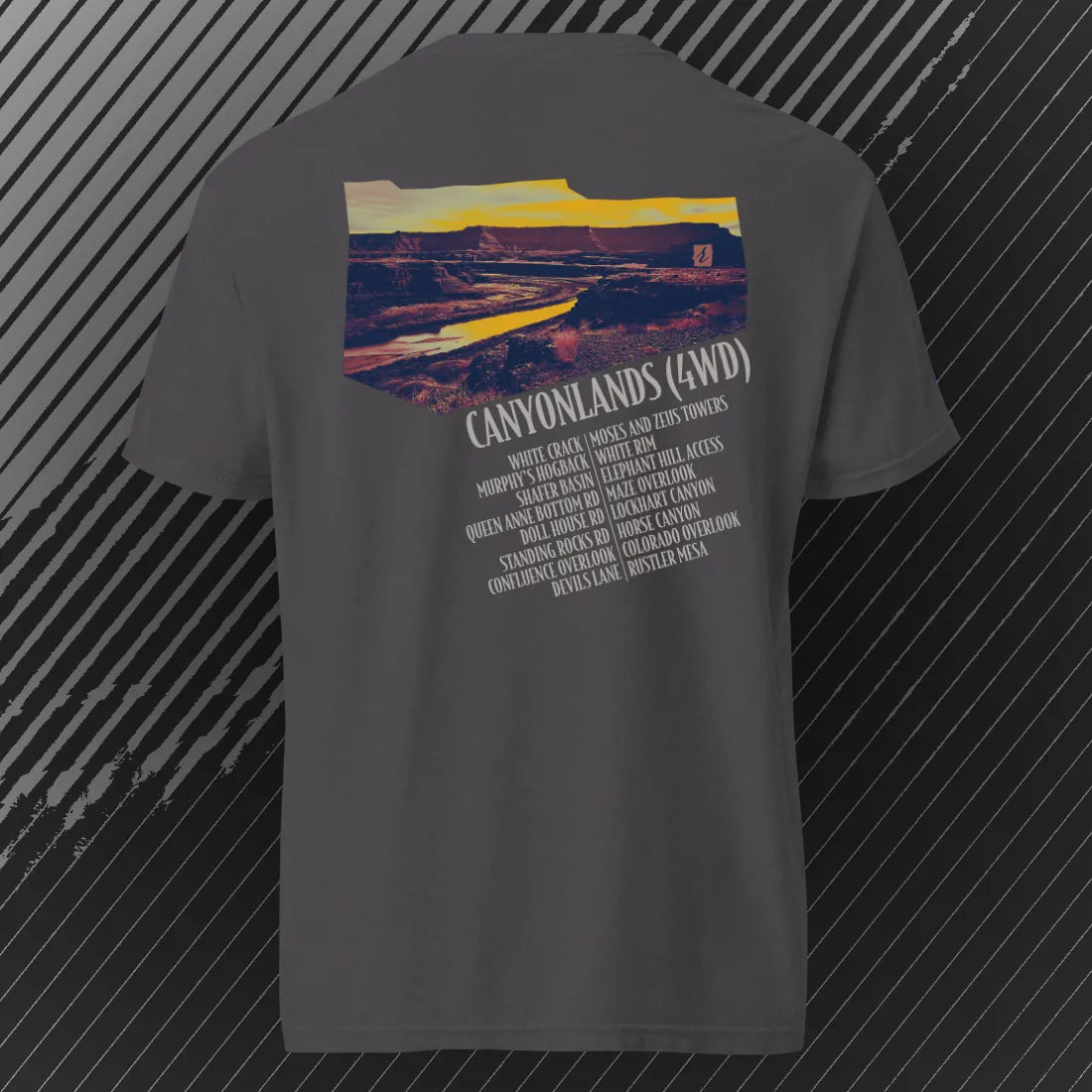 Canyonlands 4WD T-shirt | Graphite | by AbstractRiver. Perfect for rock crawlers, 4x4 extreme off-roaders and canyon runners