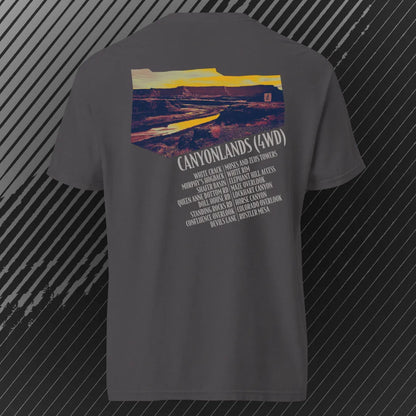 Canyonlands 4WD T-shirt | Graphite | by AbstractRiver. Perfect for rock crawlers, 4x4 extreme off-roaders and canyon runners