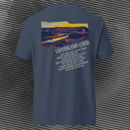 Canyonlands 4WD T-shirt | Navy | by AbstractRiver. Perfect for mountain bikers, needles district adventures, rock crawlers and White Rim canyon seclusion