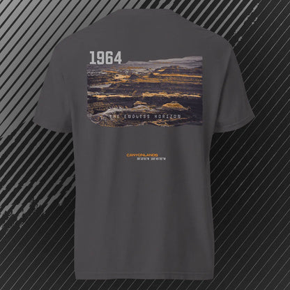 Canyonlands Endless Horizon T-shirt | Graphite | by AbstractRiver. Perfect for weekend warriors and wilderness seekers