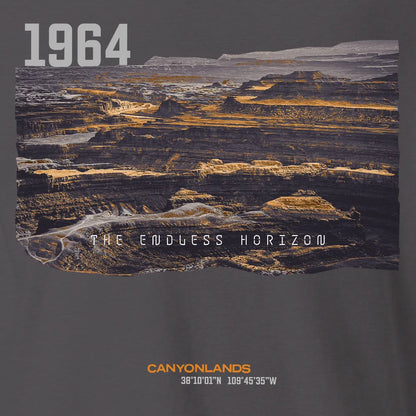 Canyonlands Endless Horizon T-shirt | Graphite | by AbstractRiver. Perfect for campers, fly fishing and hikers