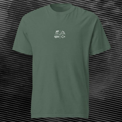 Lakes-Rivers-Oceans Ecosystem Tee | Blue Spruce | by AbstractRiver. Perfect for hikers, fly fishing and kayakers