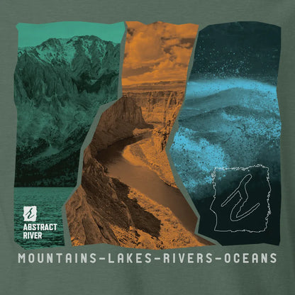 Lakes-Rivers-Oceans Ecosystem Tee | Blue Spruce | by AbstractRiver. Perfect for wilderness adventurers and mountain adventurers