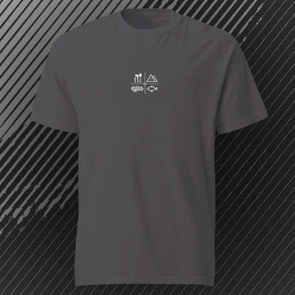 Lakes-Rivers-Oceans Ecosystem Tee | Graphite | by AbstractRiver. Perfect for mountain adventurers, nature lovers, wilderness adventurers and mountain explorers