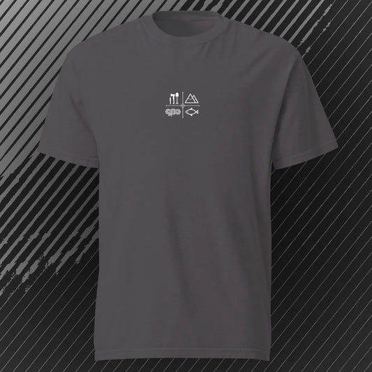 Lakes-Rivers-Oceans Ecosystem Tee | Graphite | by AbstractRiver. Perfect for mountain adventurers, nature lovers, wilderness adventurers and mountain explorers