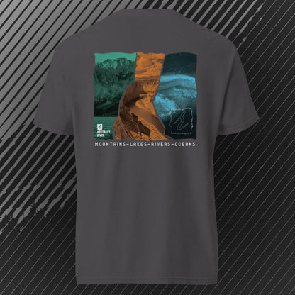 Lakes-Rivers-Oceans Ecosystem Tee | Graphite | by AbstractRiver. Perfect for weekend warriors and explorers