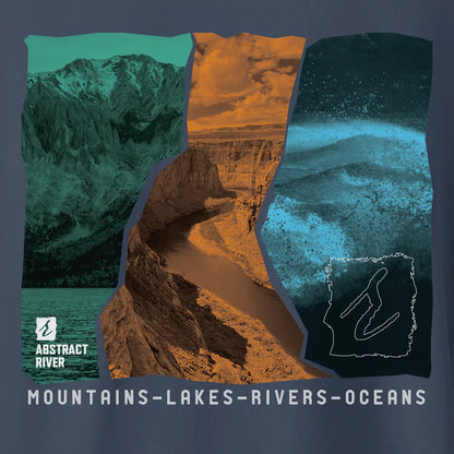 Lakes-Rivers-Oceans Ecosystem Tee | Navy | by AbstractRiver. Perfect for hikers, explorers and kayakers