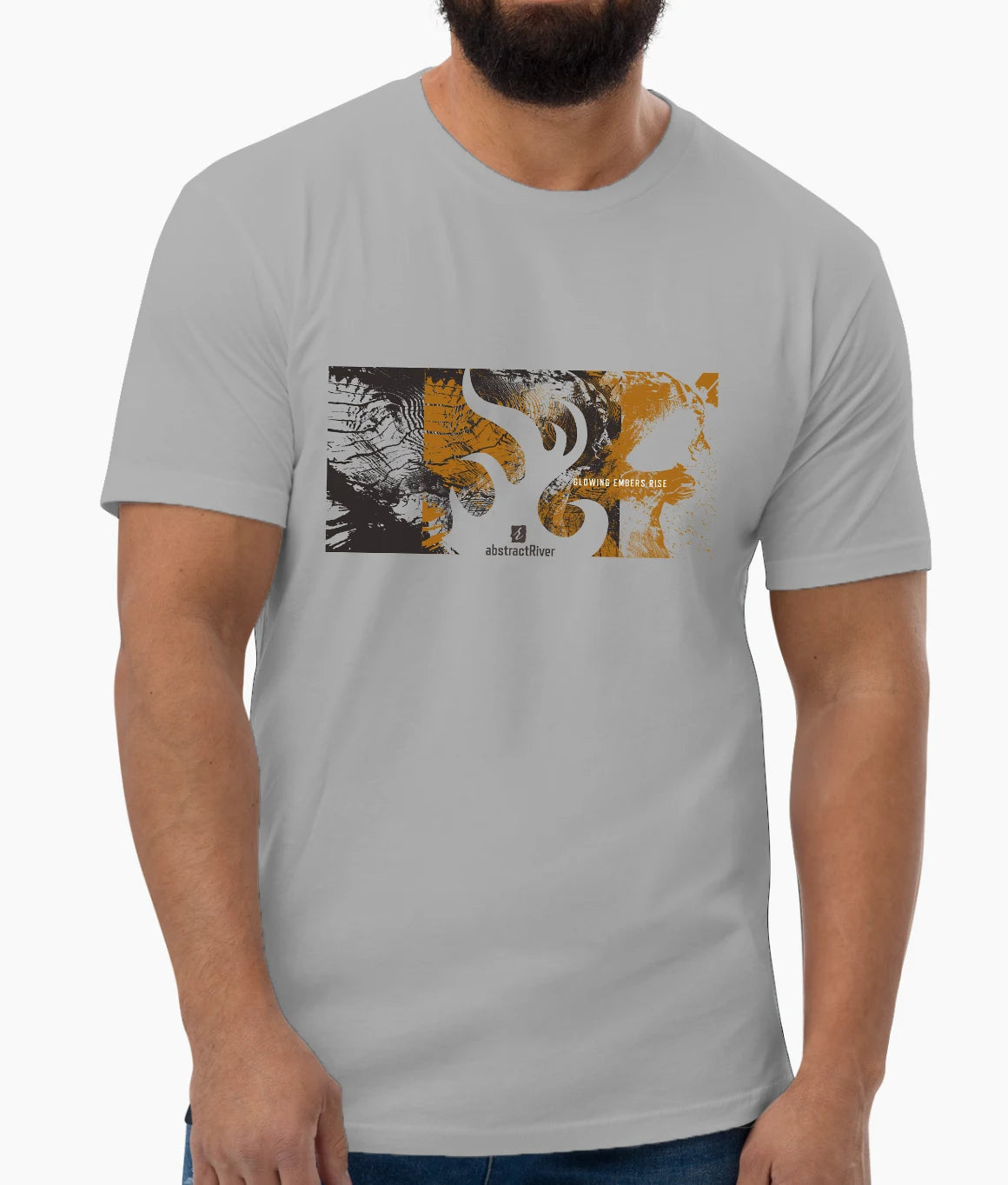 GlowingEmbers - short sleeve tee | Solid Light Grey | by AbstractRiver. Different by design. Stand out from the crowds with compelling unique style.