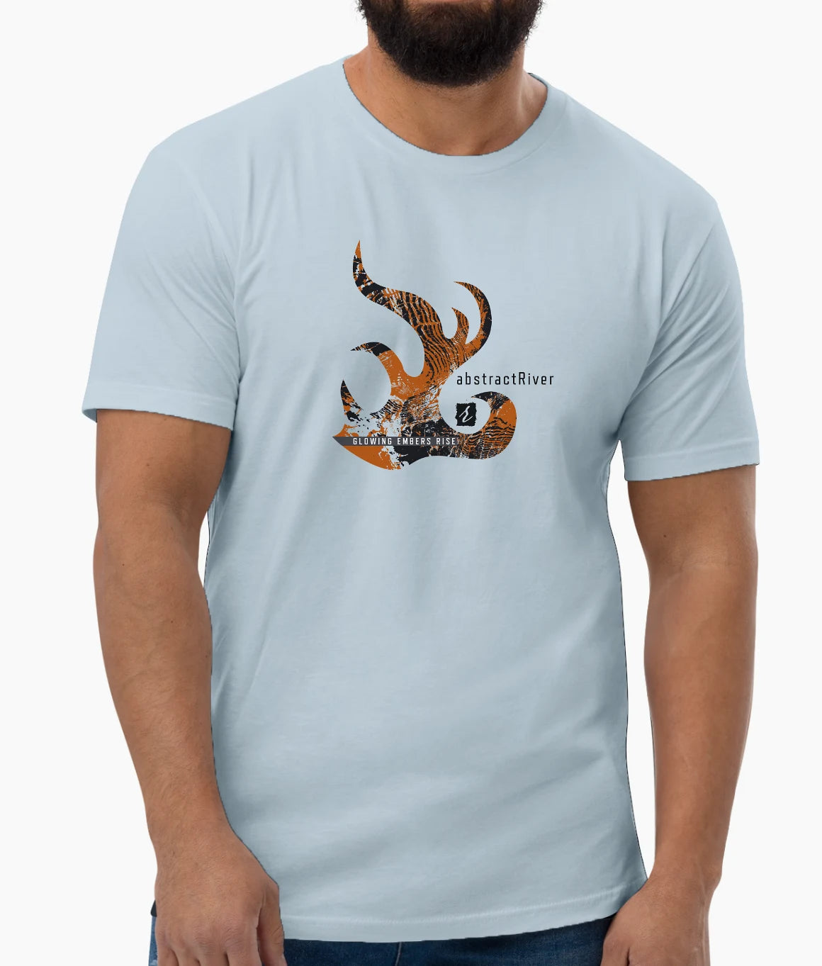 EmbersRise T-shirt | Light Blue | by AbstractRiver. Perfect for adventure seekers, nature lovers, hikers and campers