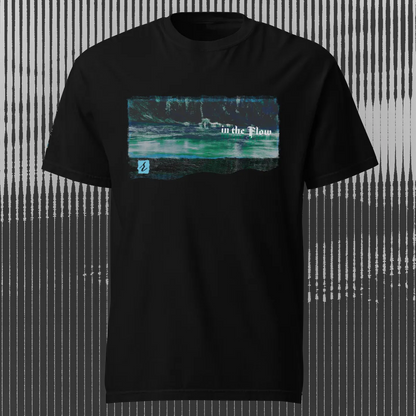 In the Flow – AbstractRiver T-shirt | Black | by AbstractRiver. Perfect for kayakers, fly fishing, explorers and wilderness seekers