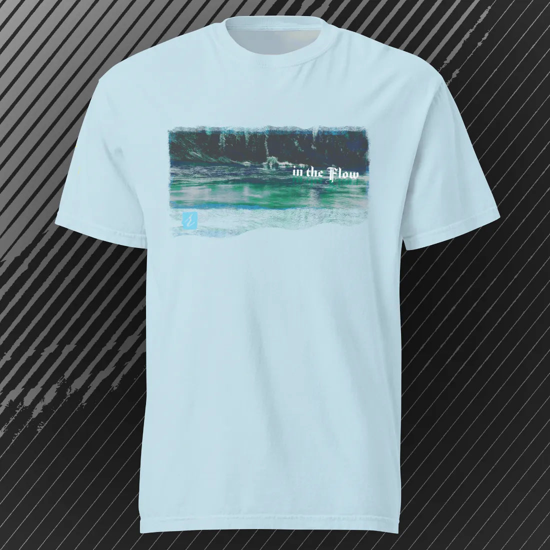 In the Flow – AbstractRiver T-shirt | Chambray | by AbstractRiver. Perfect for kayakers, fly fishing, explorers and wilderness seekers