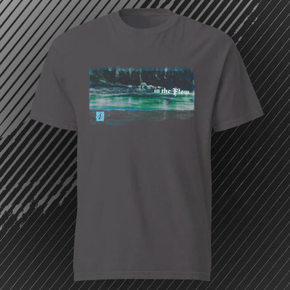 In the Flow – AbstractRiver T-shirt | Graphite | by AbstractRiver. Perfect for kayakers, fly fishing, explorers and wilderness seekers