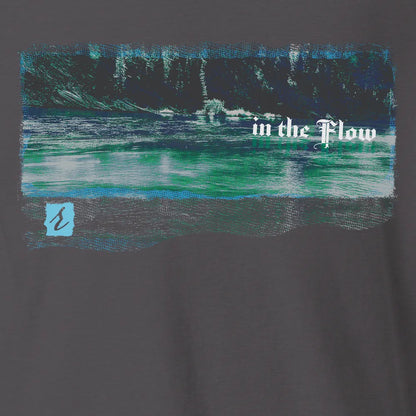 In the Flow – AbstractRiver T-shirt | Graphite | by AbstractRiver. Perfect for kayakers, fly fishing, explorers and wilderness seekers
