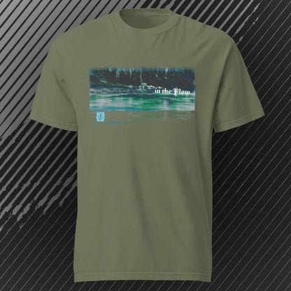 In the Flow – AbstractRiver T-shirt | Moss | by AbstractRiver. Perfect for kayakers, fly fishing, explorers and wilderness seekers