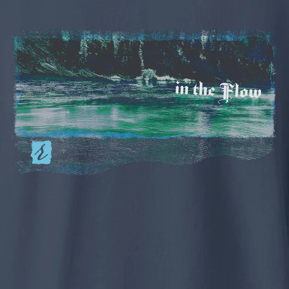 In the Flow – AbstractRiver T-shirt | Navy | by AbstractRiver. Perfect for kayakers, fly fishing, explorers and wilderness seekers