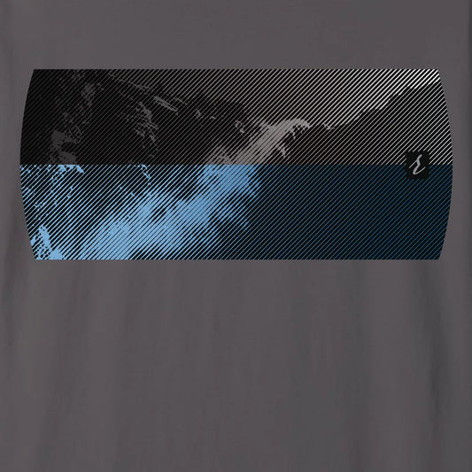Mountains To Oceans T Shirt | Denim | by AbstractRiver. Perfect for wilderness trekkers, rock climbers, seeking serenity and elemental forces of nature