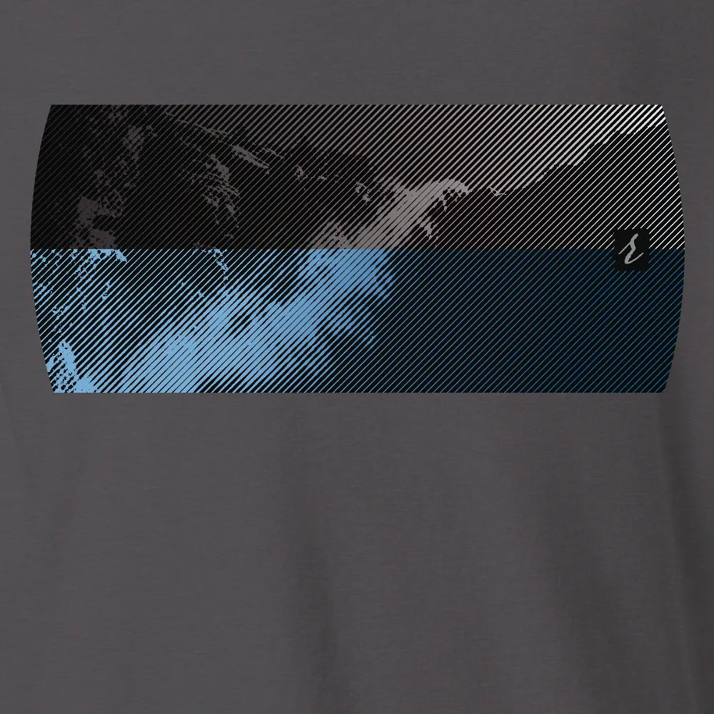 Mountain2Ocean T-shirt | Graphite | by AbstractRiver. Perfect for elemental forces of nature, mountain adventurers and backpacking