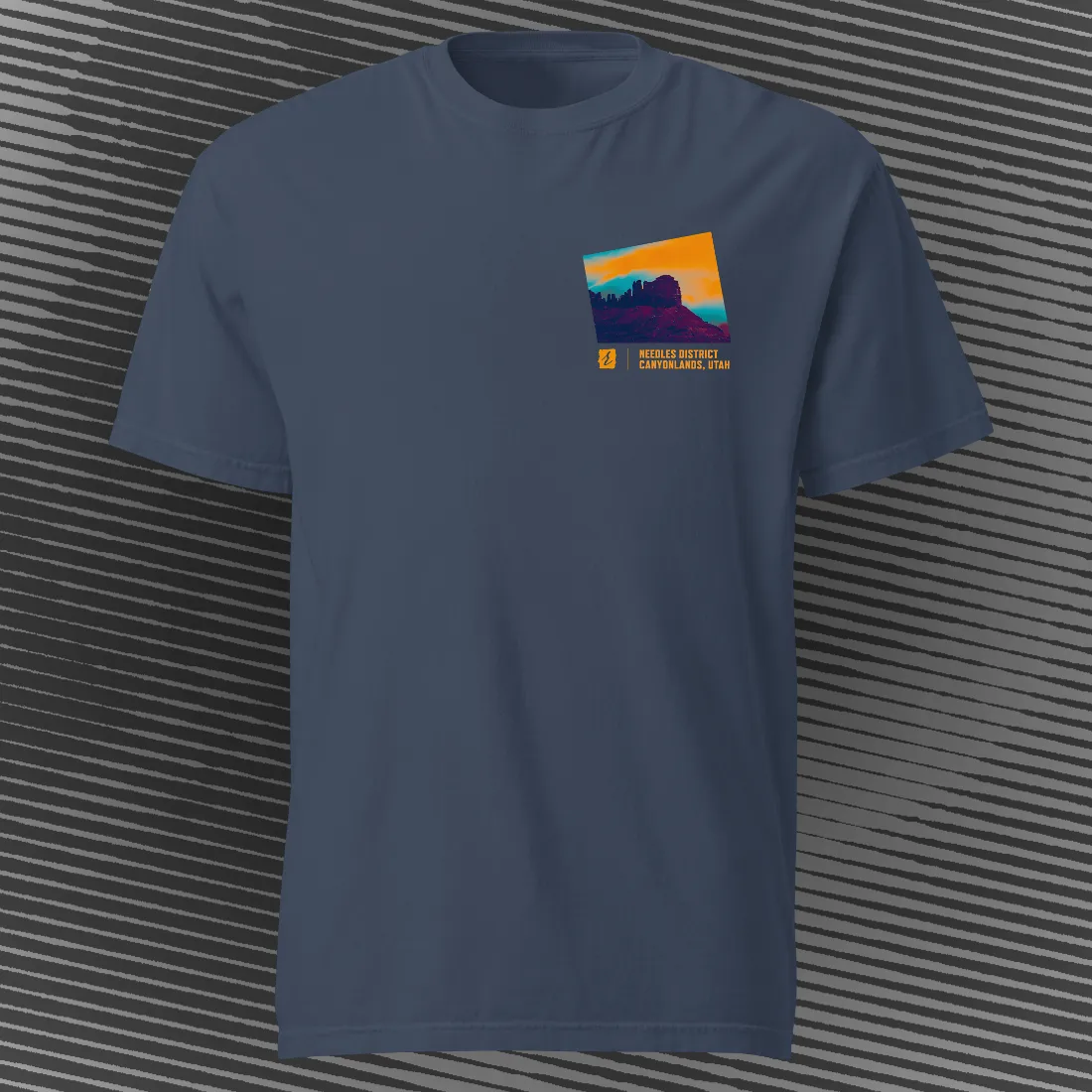 Canyonlands Needles District T-shirt | Navy | by AbstractRiver. Perfect for wilderness seekers, mountain bikers, desert lovers and Colorado River rafters