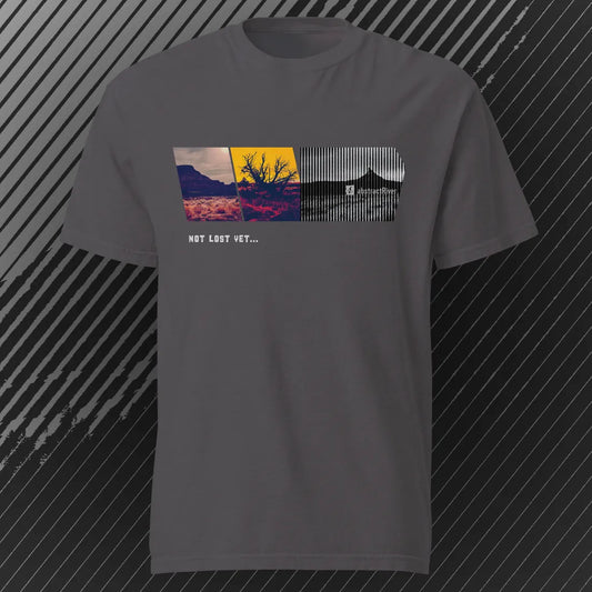 Not Lost Yet – Short sleeve tee | Graphite | by AbstractRiver. Perfect for off-roaders, hard enduro racers and campers