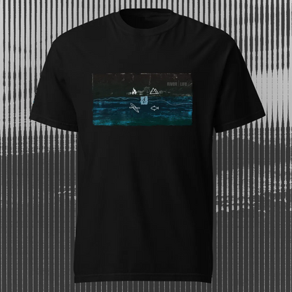 River Life – Tee Shirt | Black | by AbstractRiver. Perfect for campers and wilderness adventurers