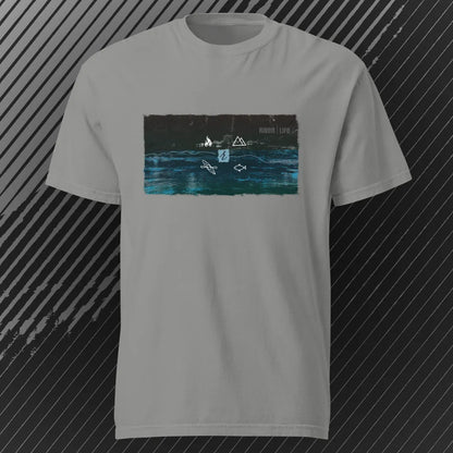 River Life – Tee Shirt | Grey | by AbstractRiver. Perfect for rock climbers, adventure seekers, kayakers and seeking serenity