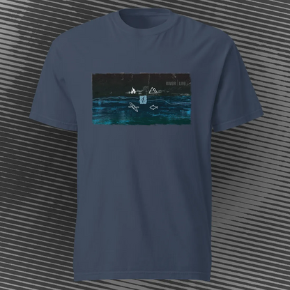 River Life – Tee Shirt | Navy | by AbstractRiver. Perfect for seeking serenity, hikers and campers