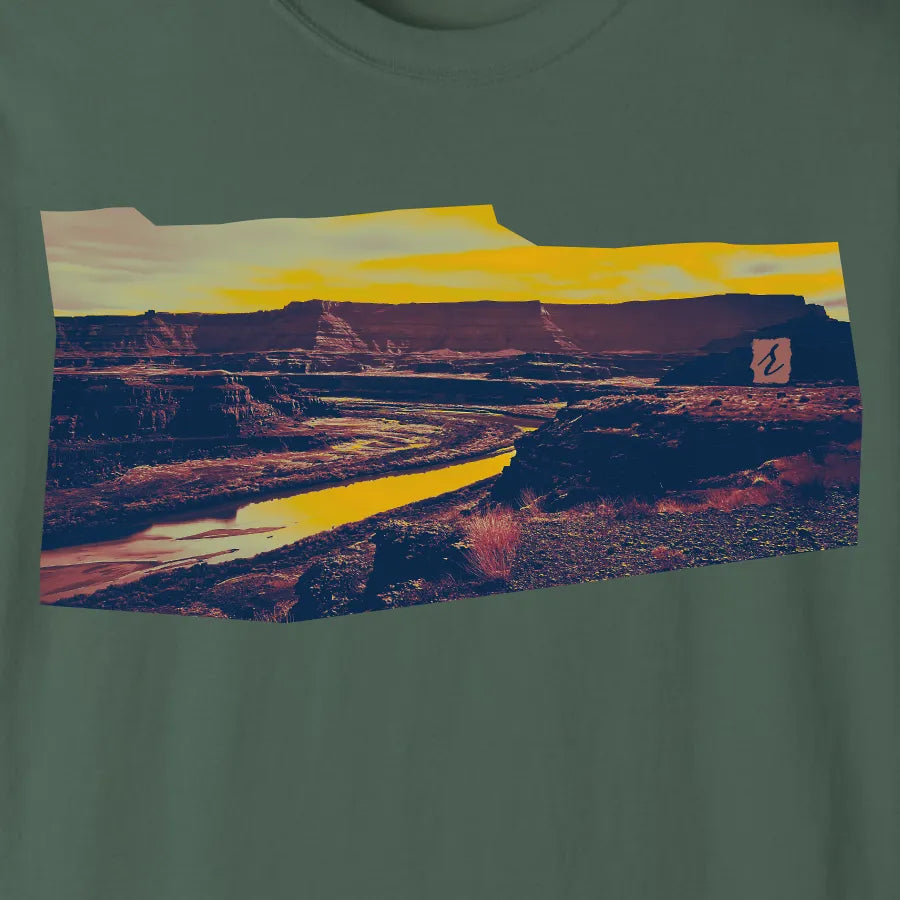 RiverRise Desert Adventure Tee - Canyonlands National Park | Blue Spruce | by AbstractRiver. Perfect for hikers, campers, trail runners and nature lovers