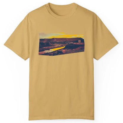 RiverRise Desert Adventure Tee - Canyonlands National Park | Mustard | by AbstractRiver. Perfect for hikers, campers, trail runners and nature lovers