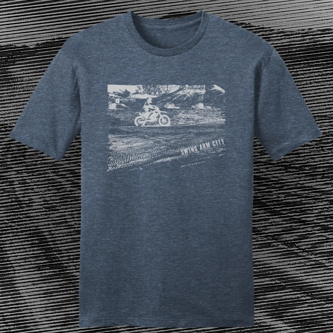 Swing Arm City - Dirt Bike Tee | Heathered Navy | by AbstractRiver. Perfect for trail shredders, throttle junkies and enduro riders
