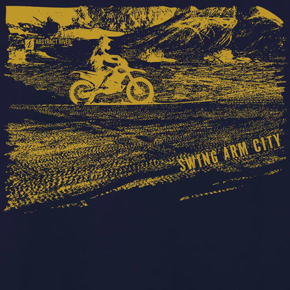 Swing Arm City - Dirt Bike Tee | New Navy | by AbstractRiver. Perfect for enduro riders and off-road racers