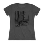Vintage Black tee featuring a fox in the forest, forest friends wildlife tshirts by AbstractRiver