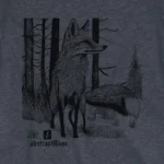 Vintage Navy nature fox in the forest tee, forest friends wildlife tshirts by AbstractRiver