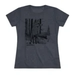 Vintage Navy nature fox in the forest tee, forest friends wildlife tshirts by AbstractRiver
