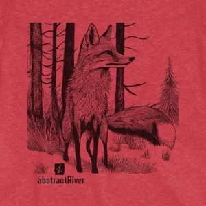Vintage Red nature fox in the forest tee, forest friends wildlife tshirts by AbstractRiver