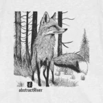 White nature fox in the forest tee, forest friends wildlife tshirts by AbstractRiver