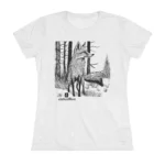 White nature fox in the forest tee, forest friends wildlife tshirts by AbstractRiver