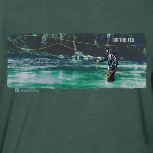 Mens fly fishing tshirt, river stream creel, river fly fishing, the art of the cast, Montana fly fishing, Utah fly fishing, Idaho fly fishing, outdoor adventure apparel by AbstractRiver