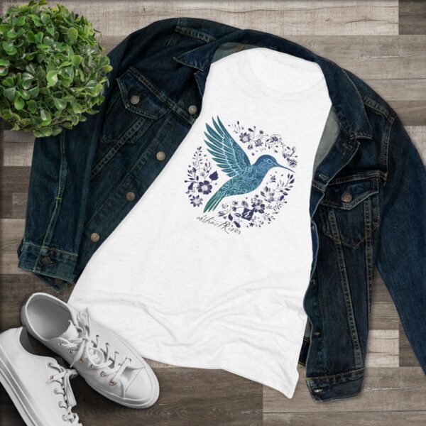 Hummingbird Floral Women's fitted tee - Image 3